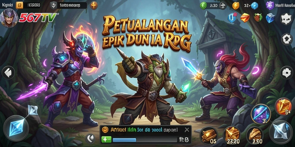 Tampilan gameplay menegangkan dalam dunia RPG yang luas.