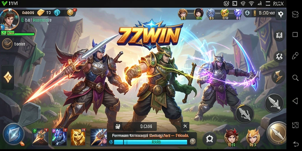 Tampilan gameplay SLG yang mendebarkan di 77WIN.