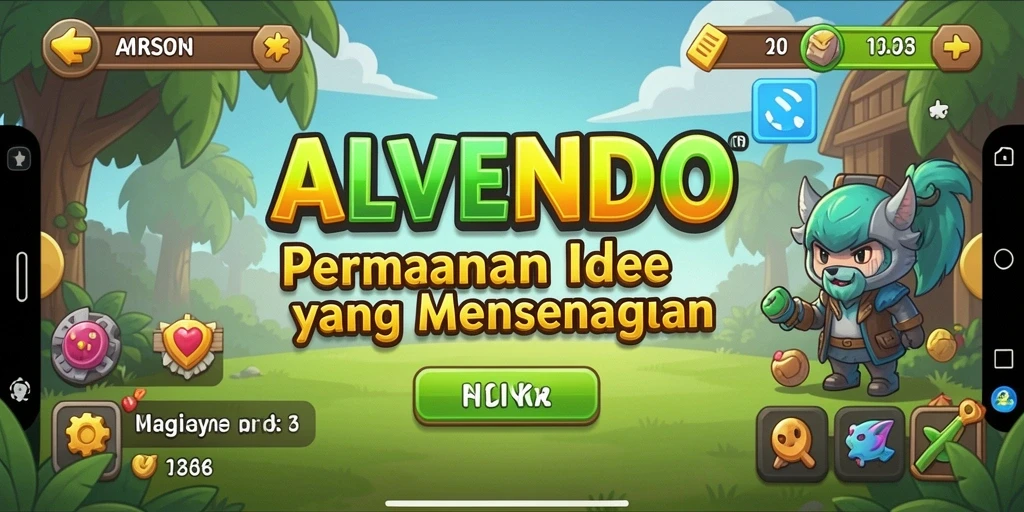 Tangkapan layar gameplay ALVENDO menunjukkan momen seru dalam permainan Idle.