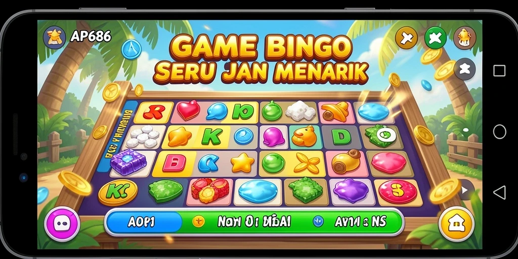 Tampilan utama gameplay AP686 dengan atmosfer Bingo yang menyenangkan.