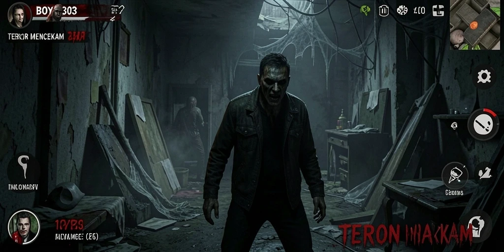 Screenshot menampilkan gameplay mencekam dari BOY303 dengan suasana Horror yang intens.