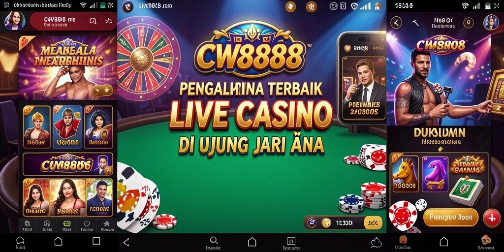 Tampilan menarik gameplay Live Casino CW8888 dengan dealer langsung.