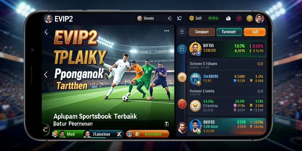Tampilan antarmuka utama EVIP2 dengan statistik taruhan olahraga.