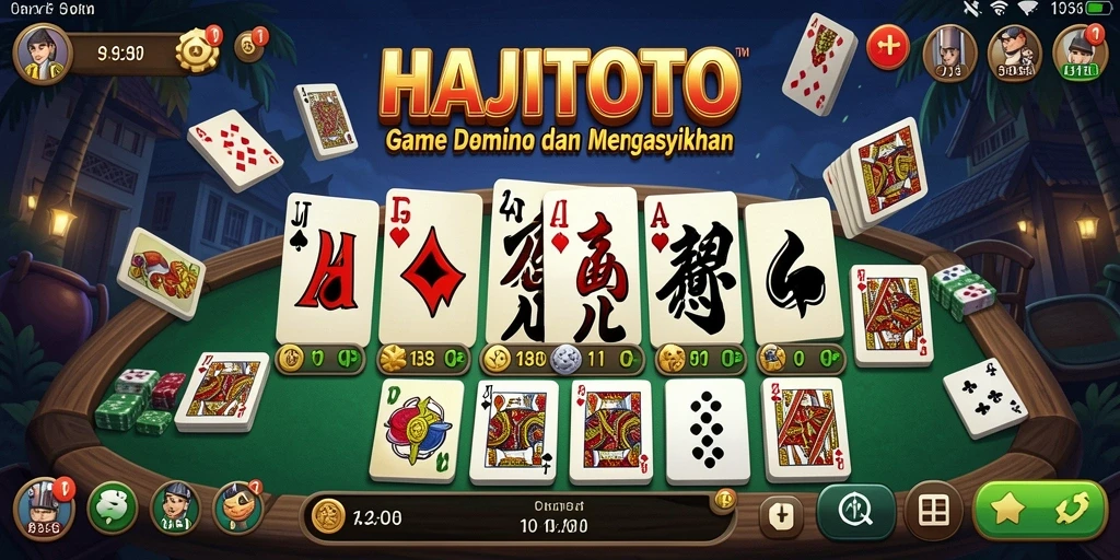 Screenshot gameplay HAJITOTO yang menampilkan suasana bermain domino.