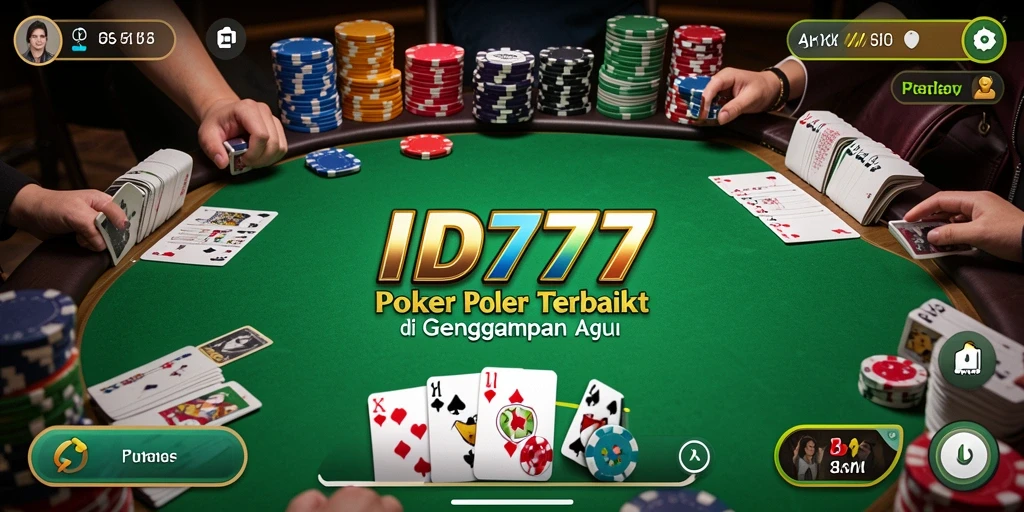 Screenshot gameplay ID777 yang menunjukkan aksi Poker yang mendebarkan.