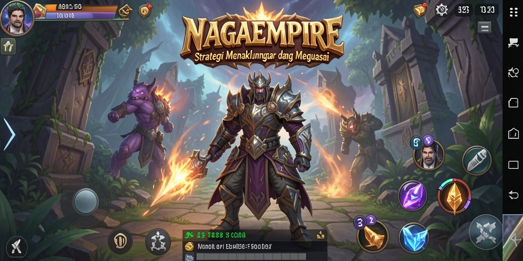 Tampilan gameplay menakjubkan dari NAGAEMPIRE yang memperlihatkan pertempuran strategi.