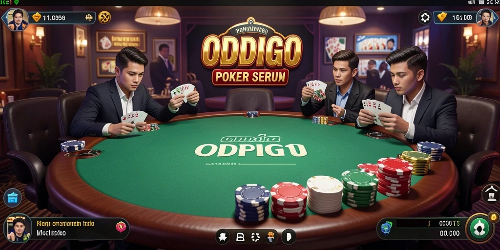 Tampilan gameplay poker yang menarik dan seru di ODDIGO.