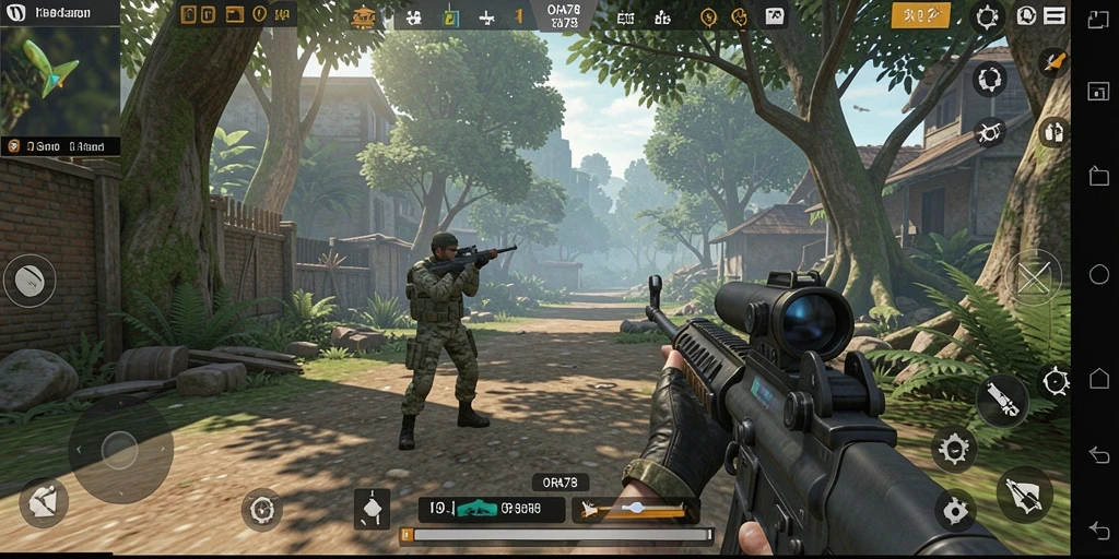 Tangkapan layar gameplay ORA78 menampilkan aksi tempur yang intens.